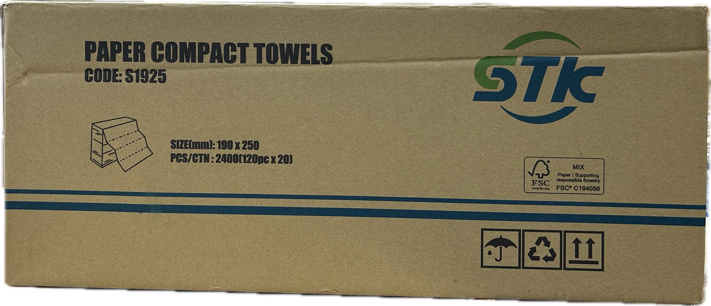 AC-6660A (S1925) Interleave Paper Compact Towels 19*23cm (Carton)