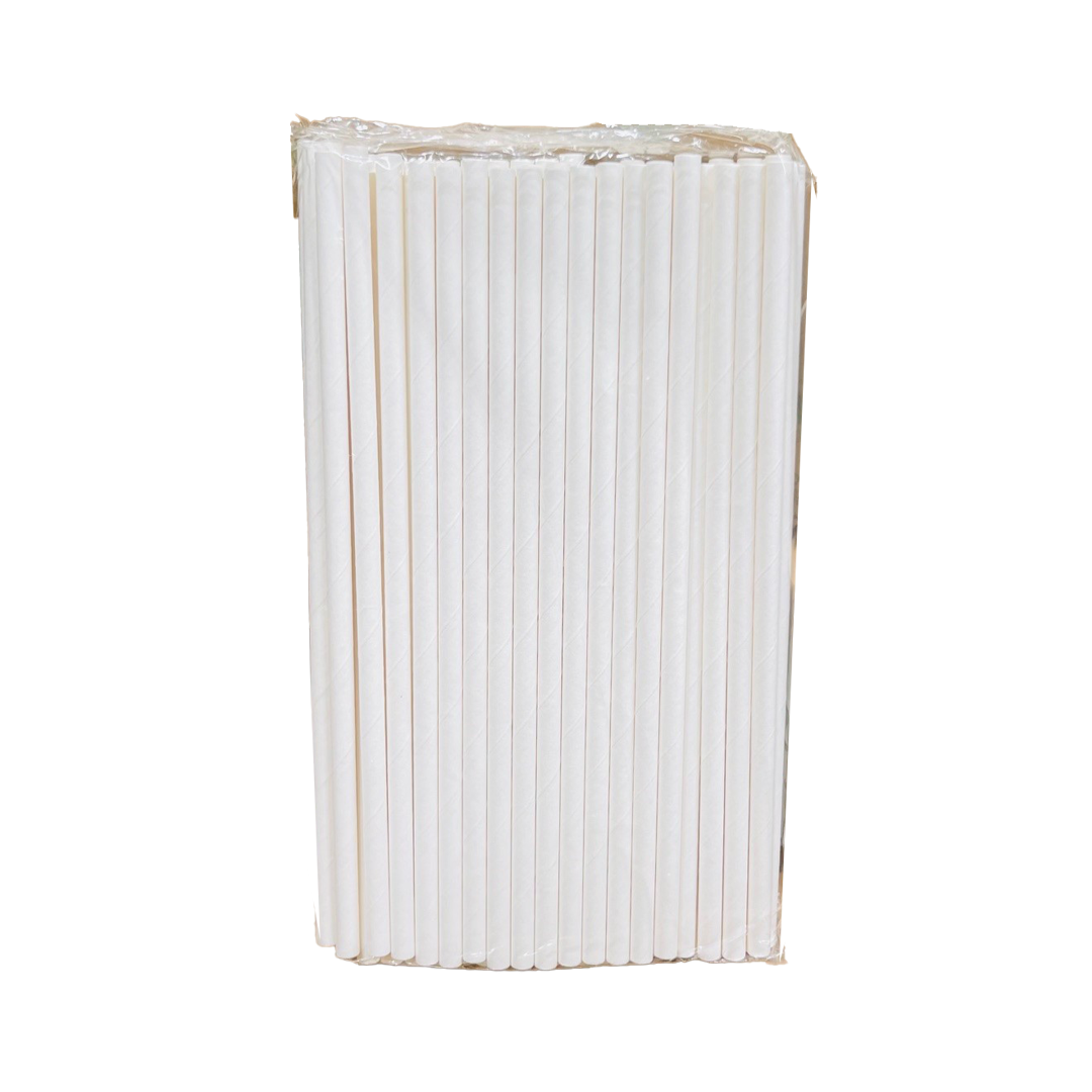 Paper Bubble Tea Straw Individual White 50pc*20