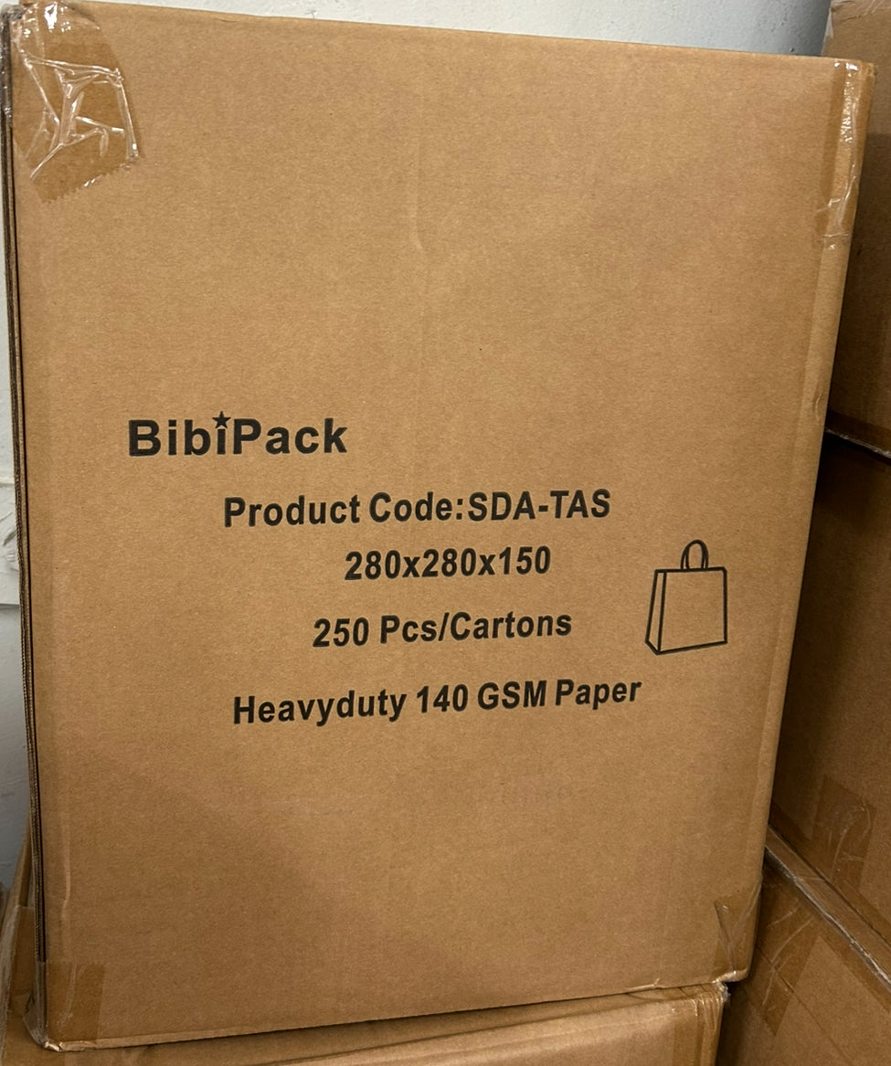 Brown Bag w Handle (S)  280*280*150(Carton)