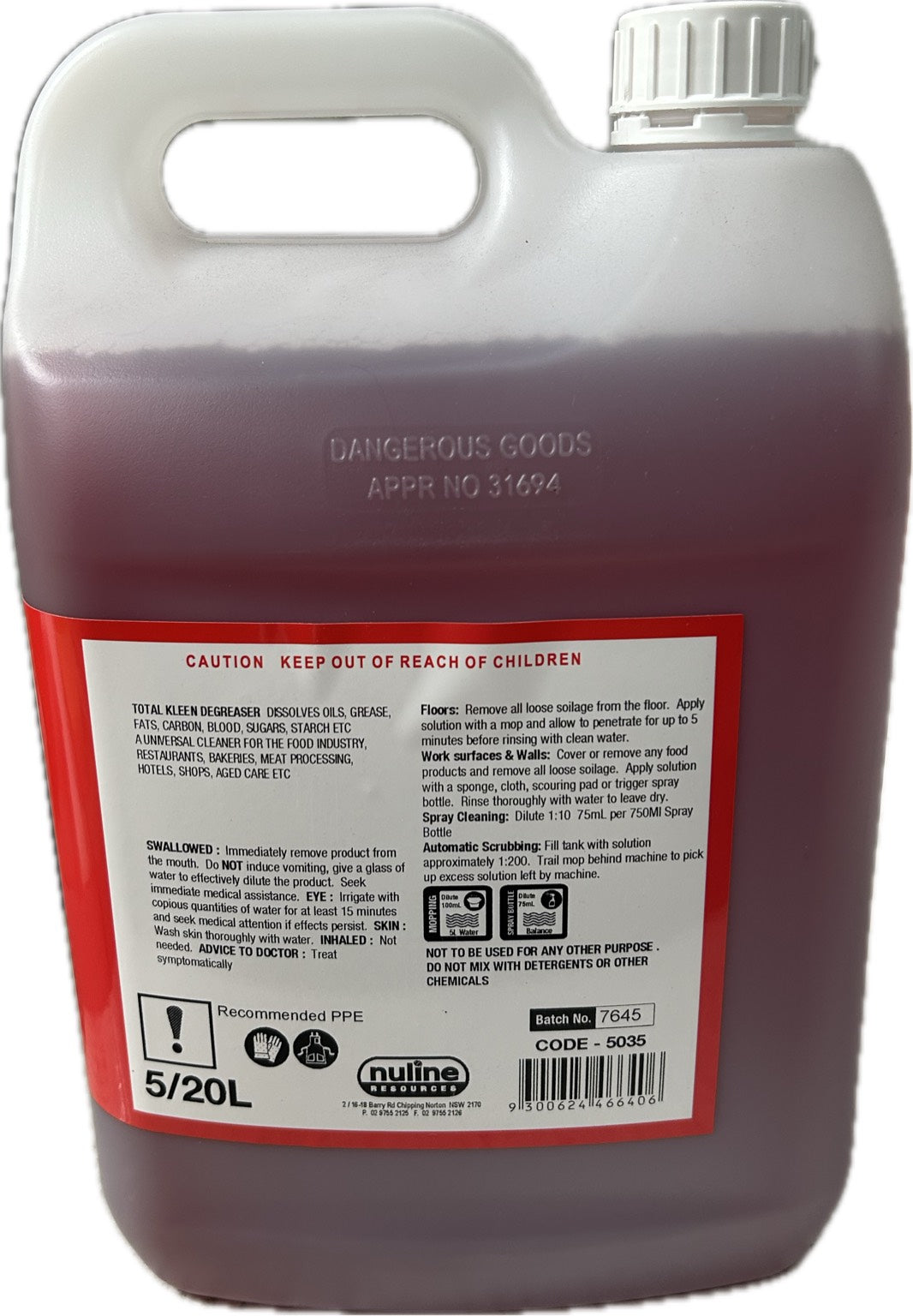 Multi Purpose Degreaser (TOTAL KLEEN K20) 5L*3