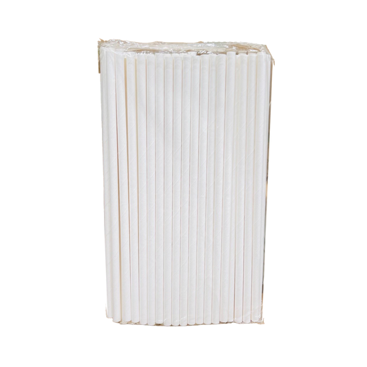 Paper Bubble Tea Straw Individual White 50pc*20
