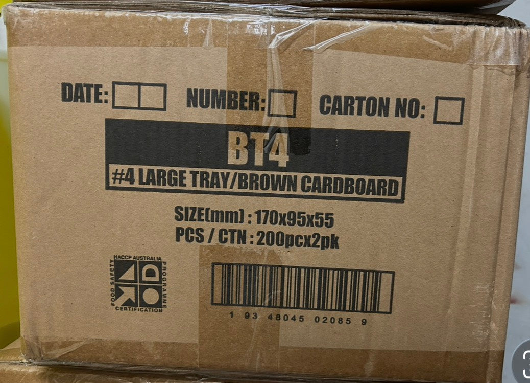 BT4 Large Brown Tray 400pcs(170x95x55mm) (Carton)