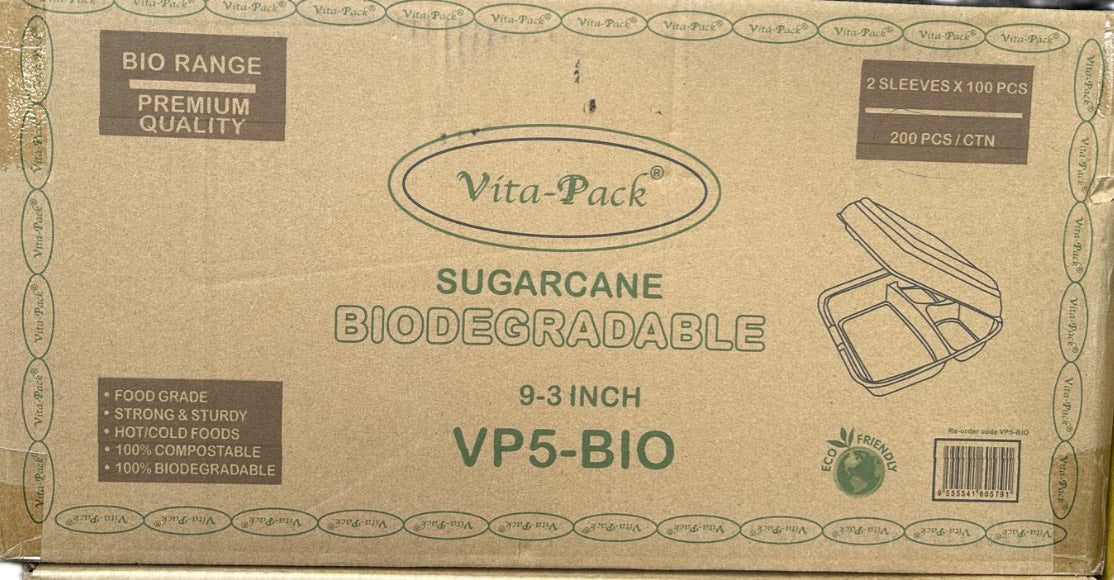 BIO 9" VP5 3-COMP 1300ml BPAS-09-3 200pack/W-200 (Carton)