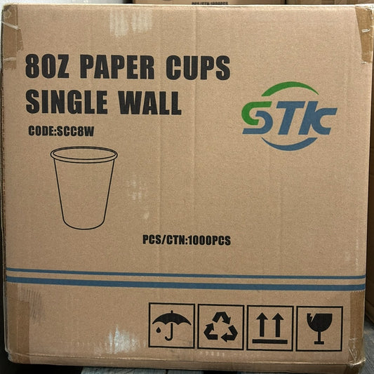 8oz Paper Cup SCC8W SW White 1000pc [PHC8S](Carton)