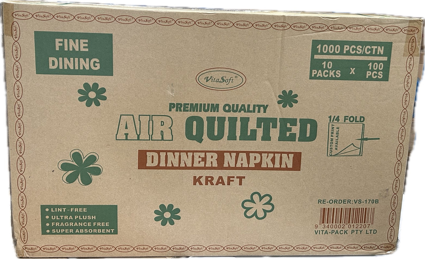 Dinner Napkin GT 1/4Fold (Brown) Vita Soft 100pc*10 (For Oops Modern)