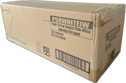 Paper Straw Regular White Individual Wrapped 250pc*10 (Carton)