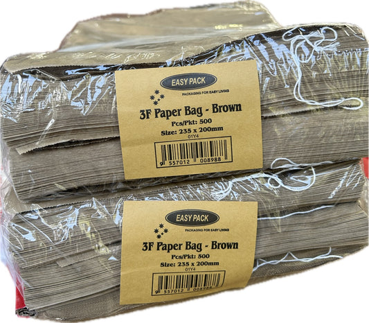 3F Brown Paper Bag 235x200mm 500PC